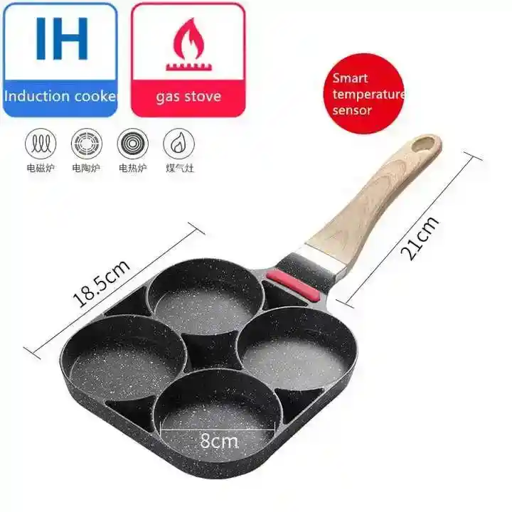 Non stick 4 hole frying pan