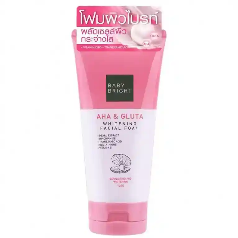 Baby bright Aha & gluta whitening facial foam